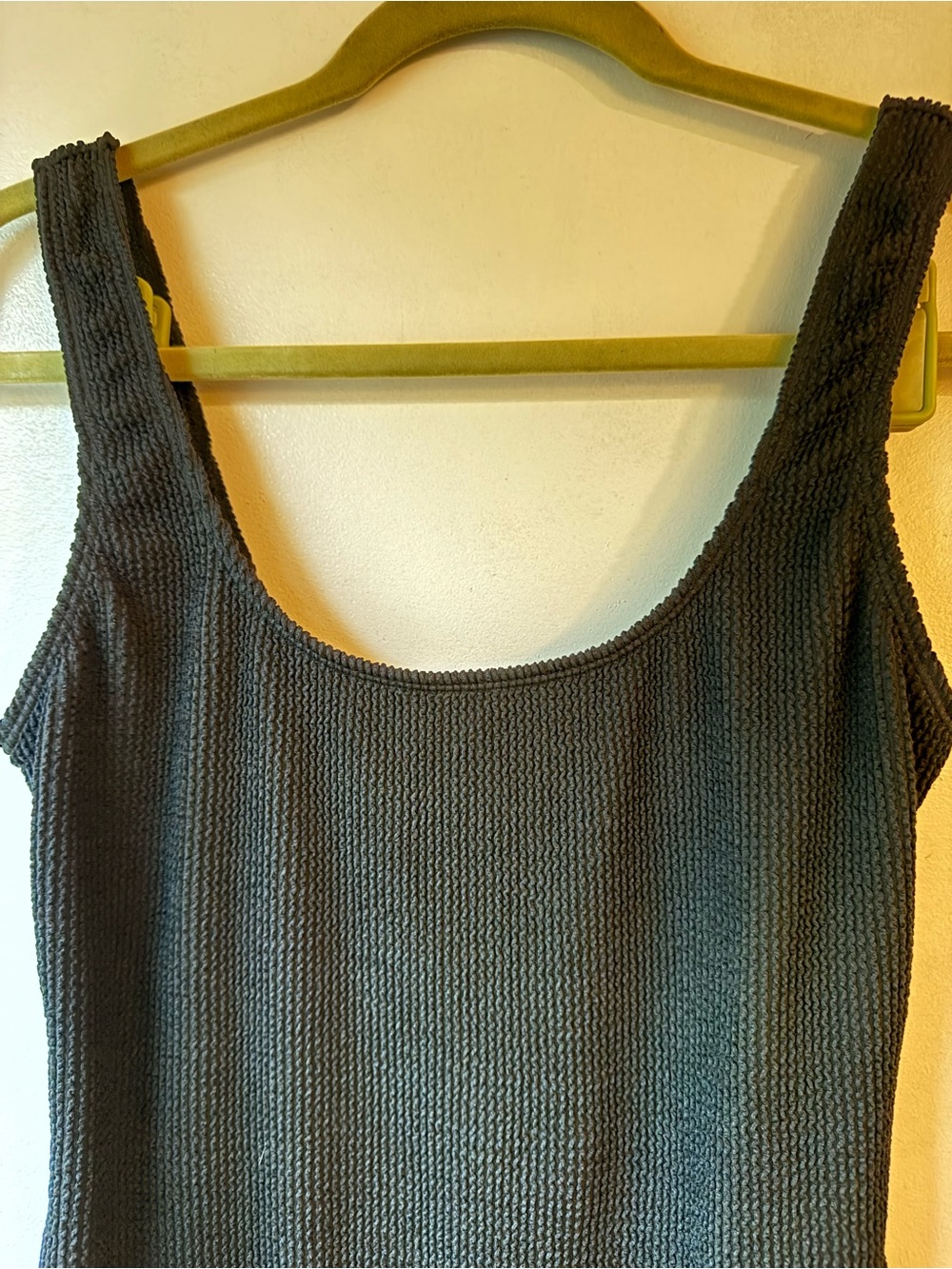 Good American Always Fits Black Ribbed Tank Dress 3/4 - Picture 4 of 5